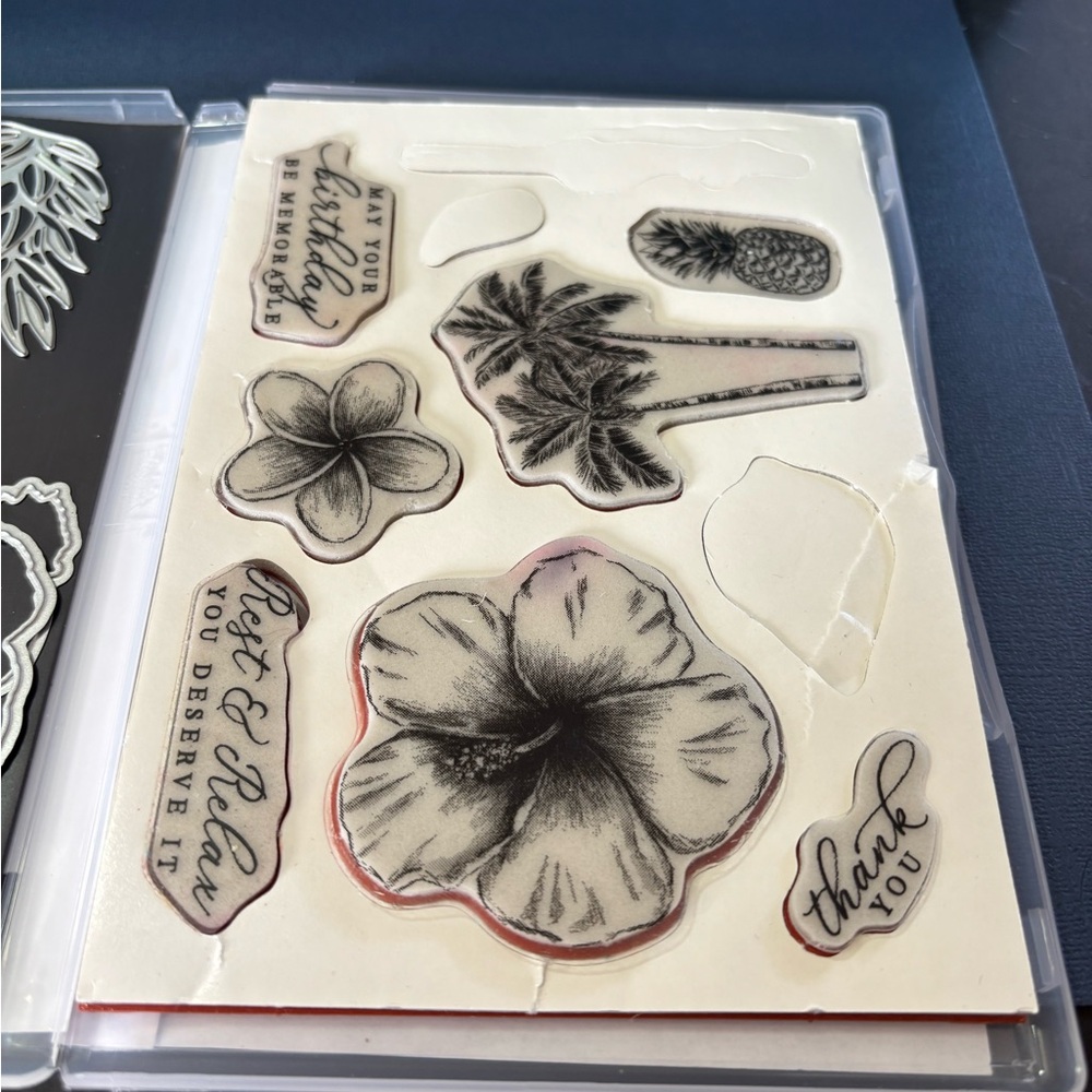 Stampin Up! Timeless Tropical Cling Stamp & Die Set - Picture 2 of 5